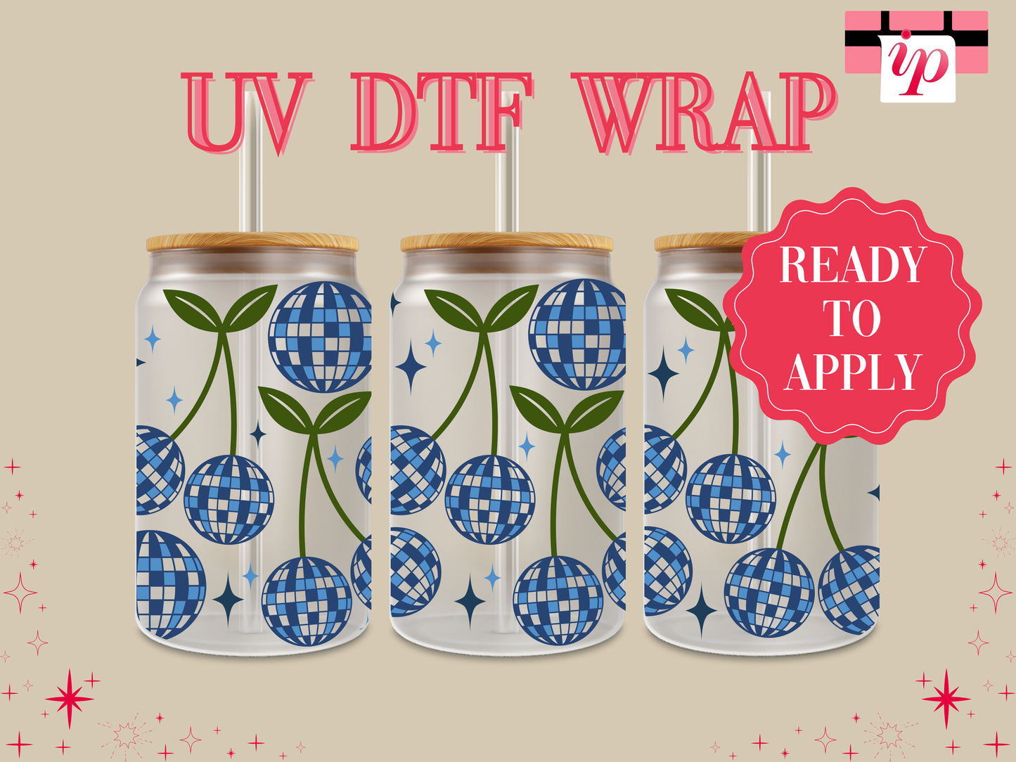 Disco Cherries UV DTF Wrap
