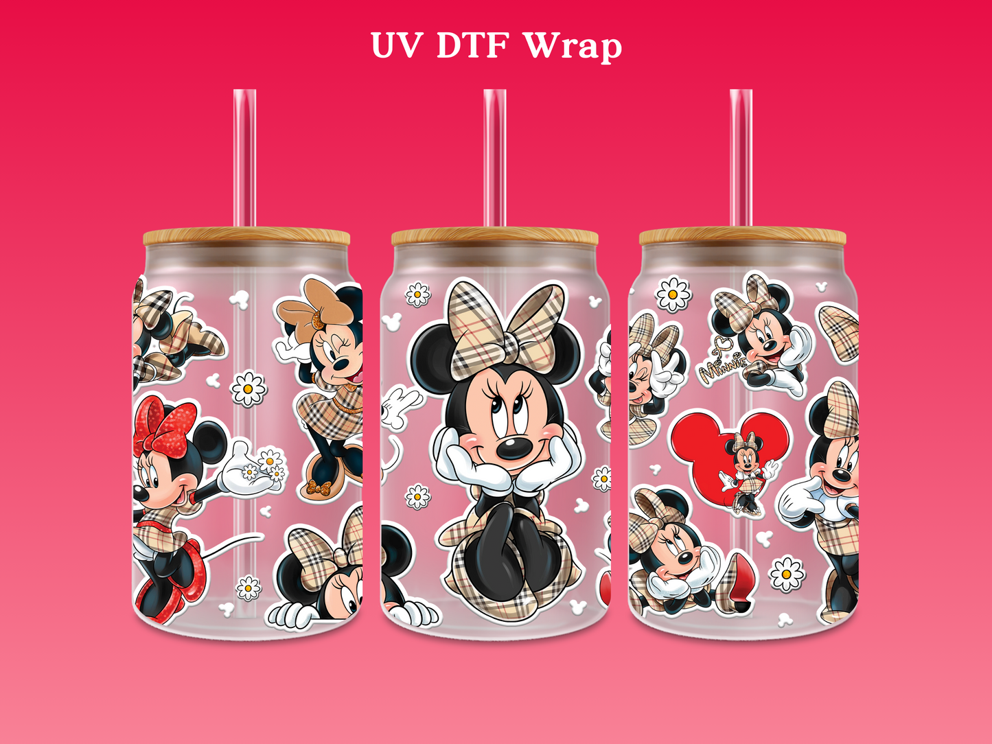 Minnie Plaid UV DTF Wrap