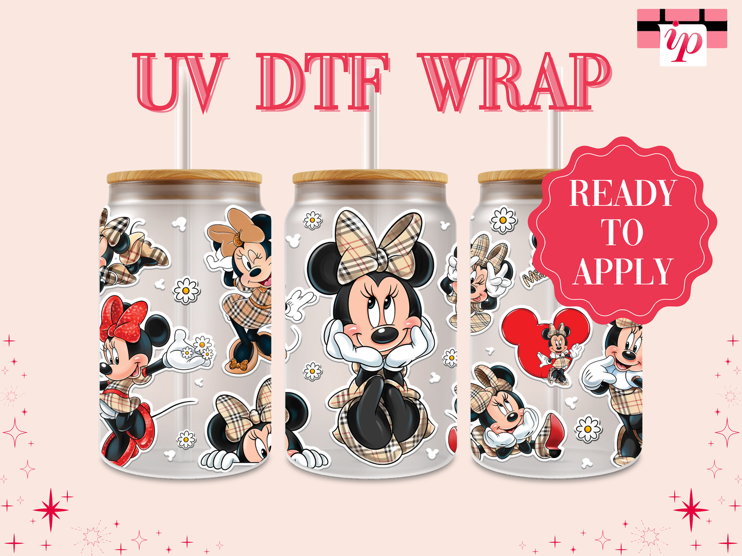 Minnie Plaid UV DTF Wrap