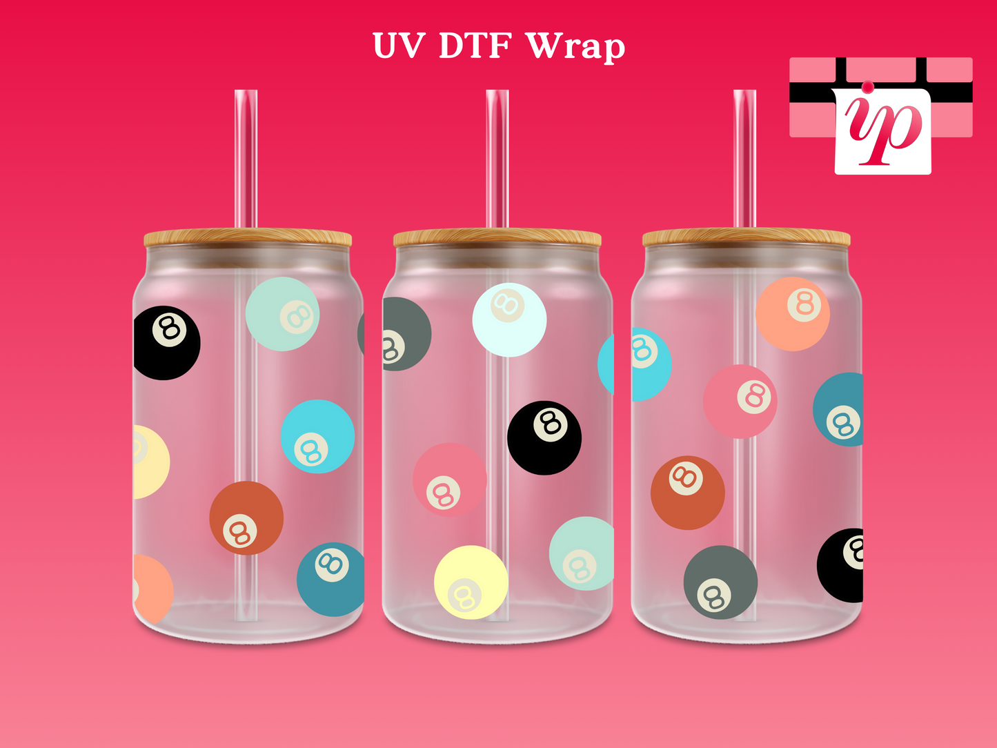 8 Ball - Pastels UV DTF Cup Wrap