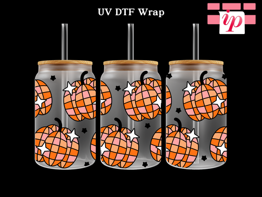 Glitter Pumpkins UV DTF Cup Wrap