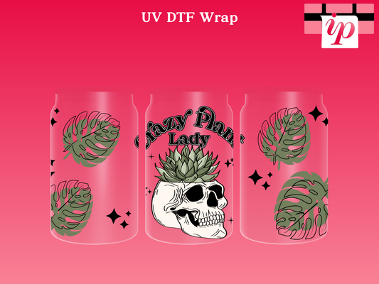 Crazy Plant Lady Monstera Leaves UV DTF Wrap