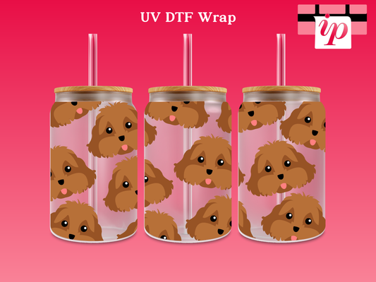 Cavapoo Dog UV DTF Wrap