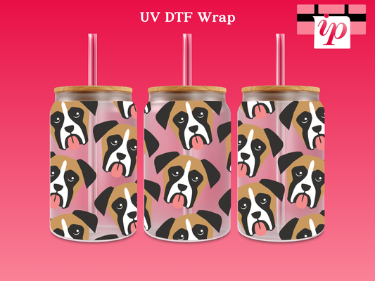 Boxer Dog UV DTF Wrap