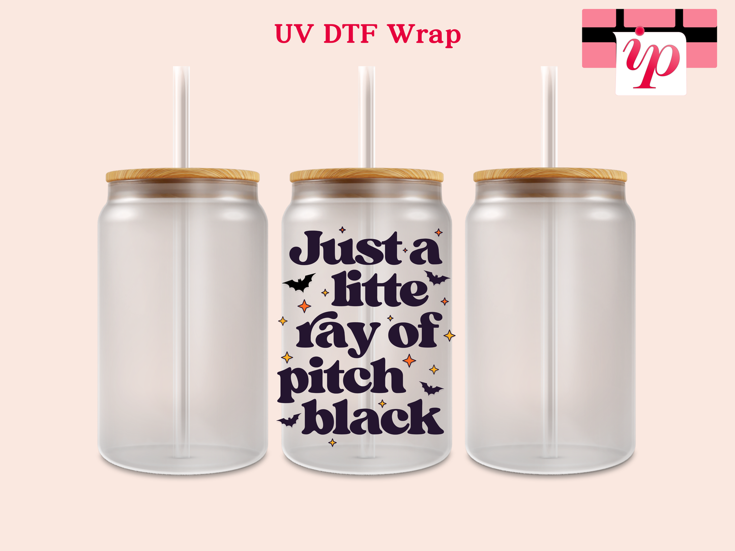 Just a Little Ray of Pitch Black  UV DTF Decal