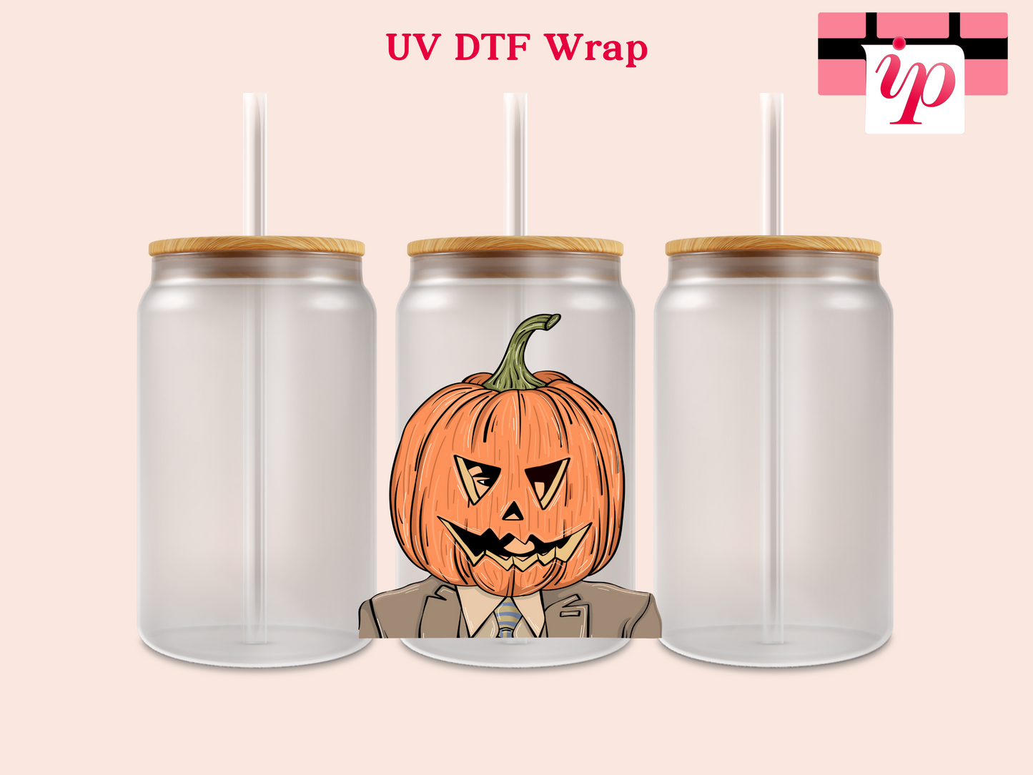 Dwight Pumpkin Head UV DTF Decal