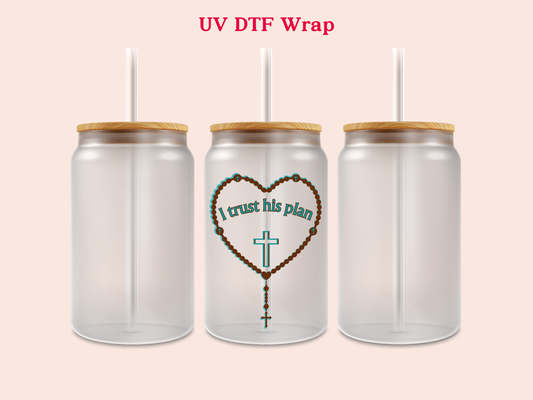 Heart Rosary UV DTF Decal