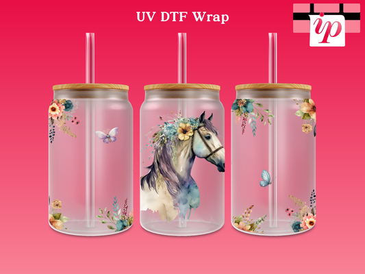 Watercolor Horses UV DTF Wrap