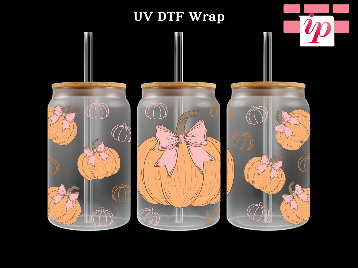 Coquette Halloween Pumpkin UV DTF Cup Wrap