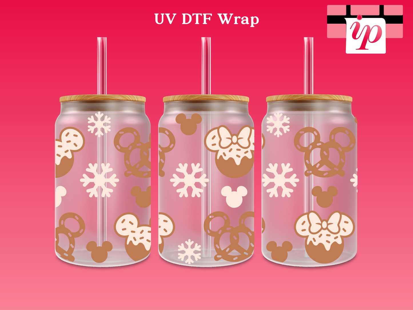 Cookies M Outline Frosted UV DTF Wrap