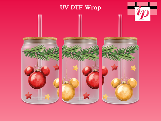 Christmas M Ornaments UV DTF Wrap