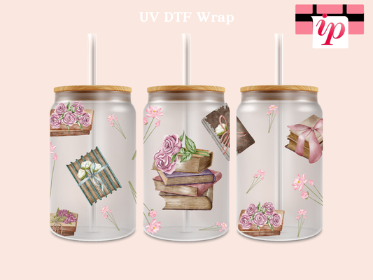 Vintage Books & Florals UV DTF Wrap