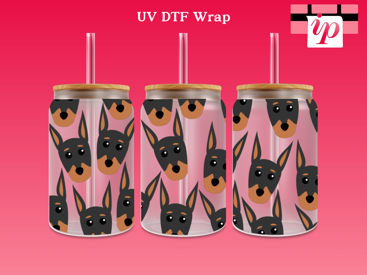 Doberman UV DTF Wrap