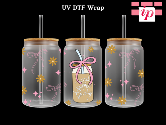 Iced Coffee Girly UV DTF Wrap