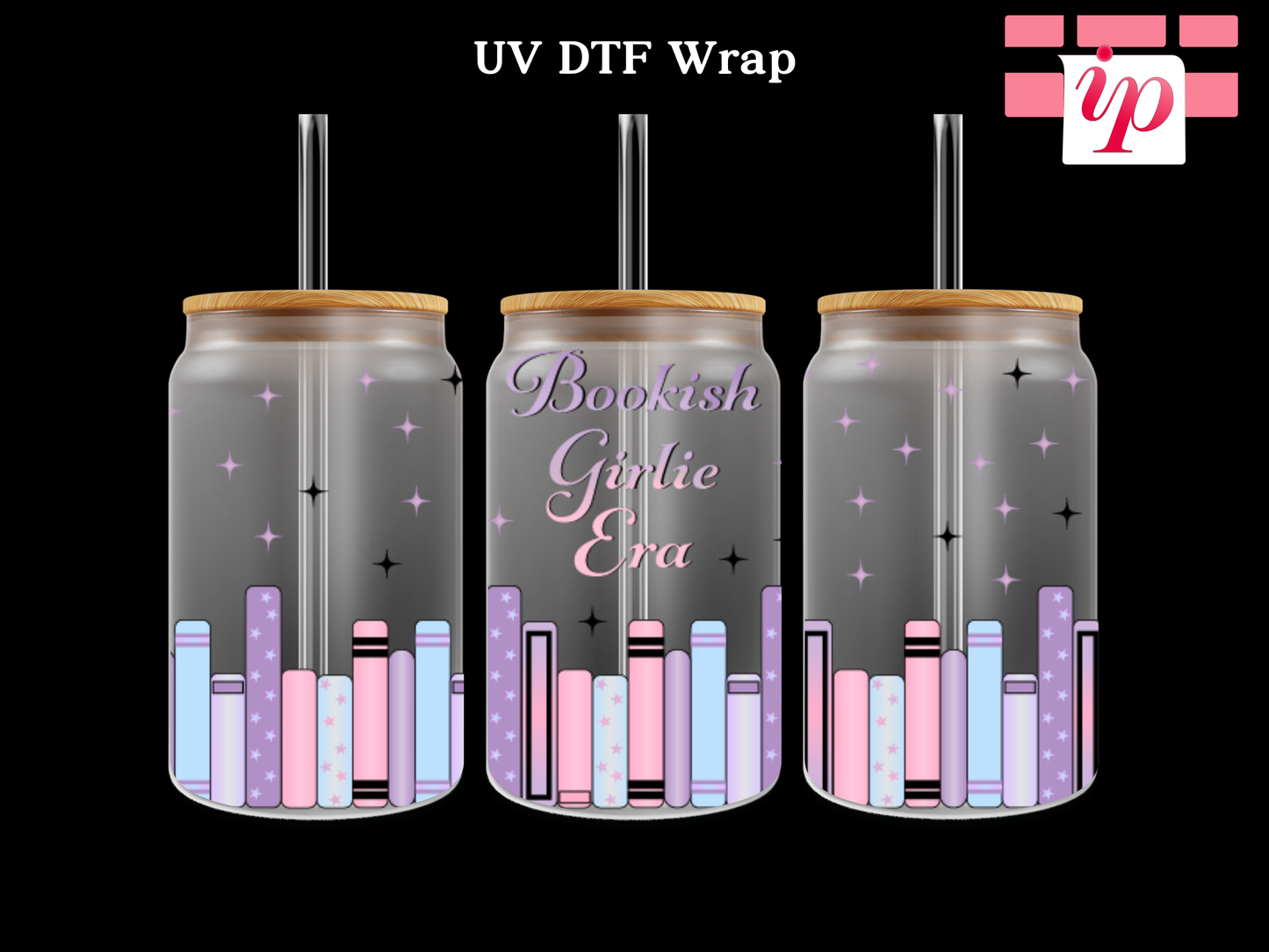 Bookish Girlie Era Pink & Purple UV DTF Cup Wrap