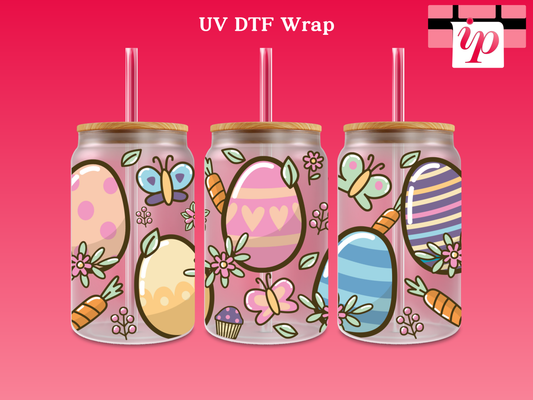 Easter Eggs with Butterflies UV DTF Wrap