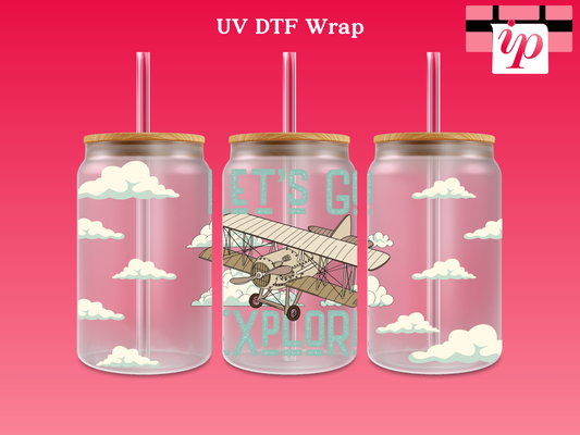 Lets Go Explore UV DTF Cup Wrap