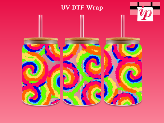 Tie-dye UV DTF Cup Wrap