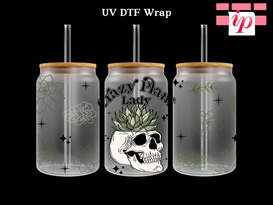 Crazy Plant Lady Monstera Succulent UV DTF Wrap