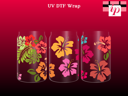 Hibiscus Colorful UV DTF Wrap