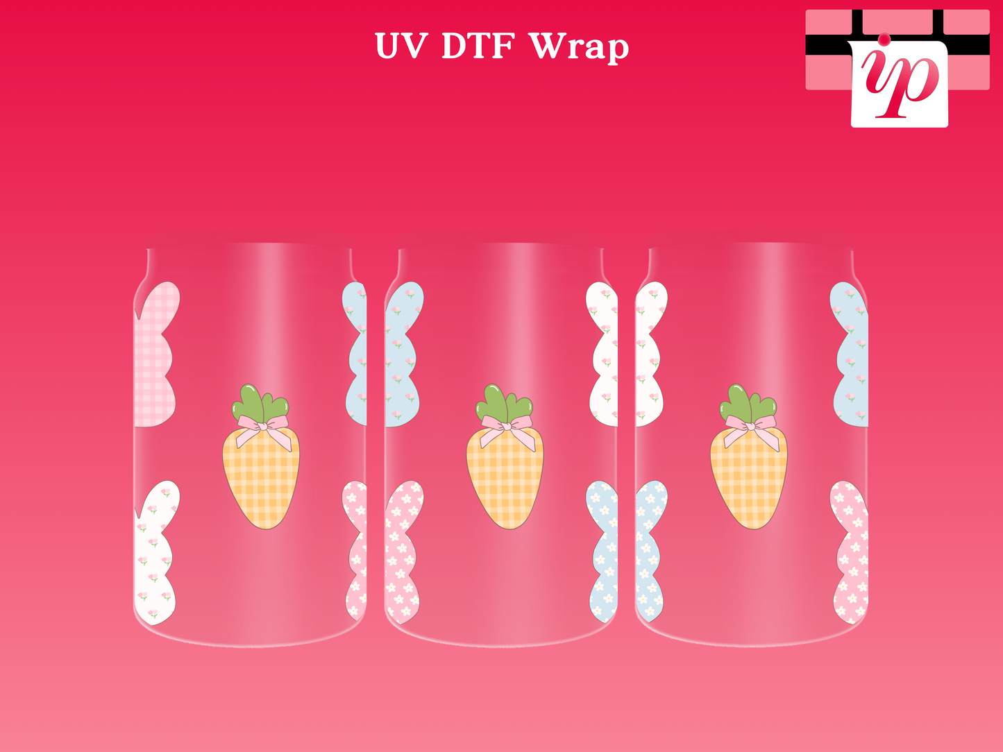 Pattern Carrots and Bunnies UV DTF Wrap