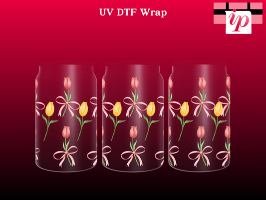 Coquette Tulips UV DTF Wrap