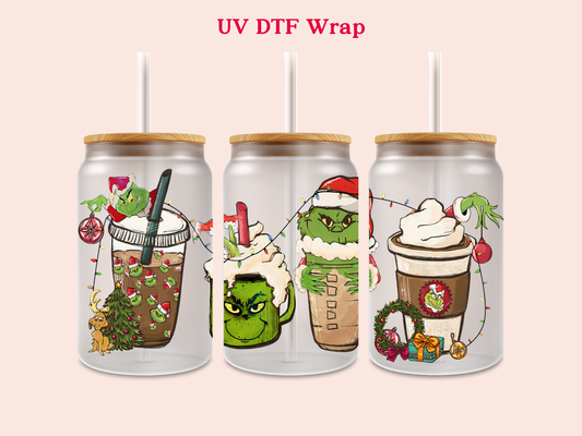 Christmas Drinks Green V1 UV DTF Wrap