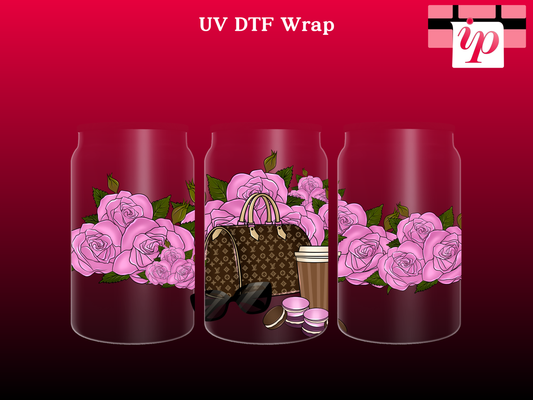 LV Cafe Roses UV DTF Wrap