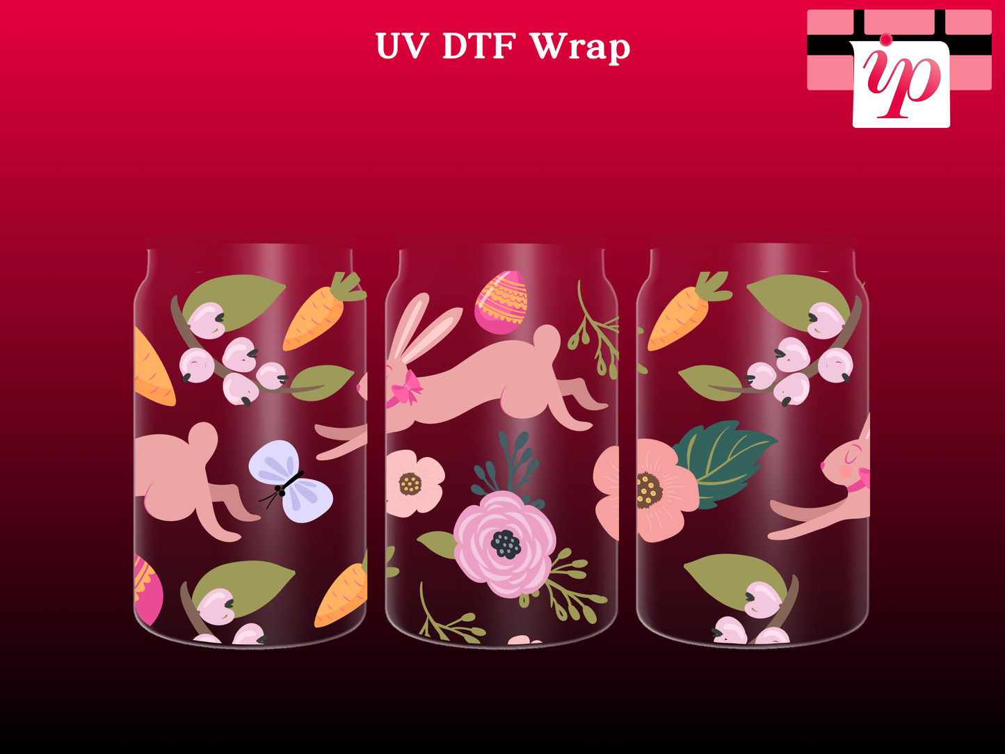 Rabbit Pattern UV DTF Wrap