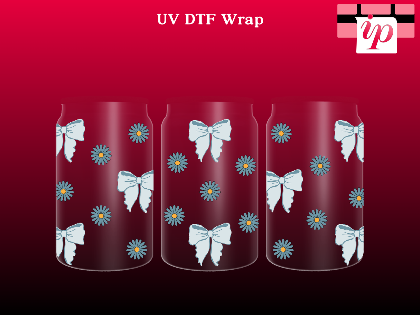 Flowy Bow and Daisies UV DTF Wrap