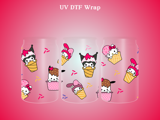 HK and Friends Ice Cream UV DTF Wrap