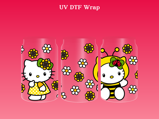 HK Spring Yellow Flowers UV DTF Wrap