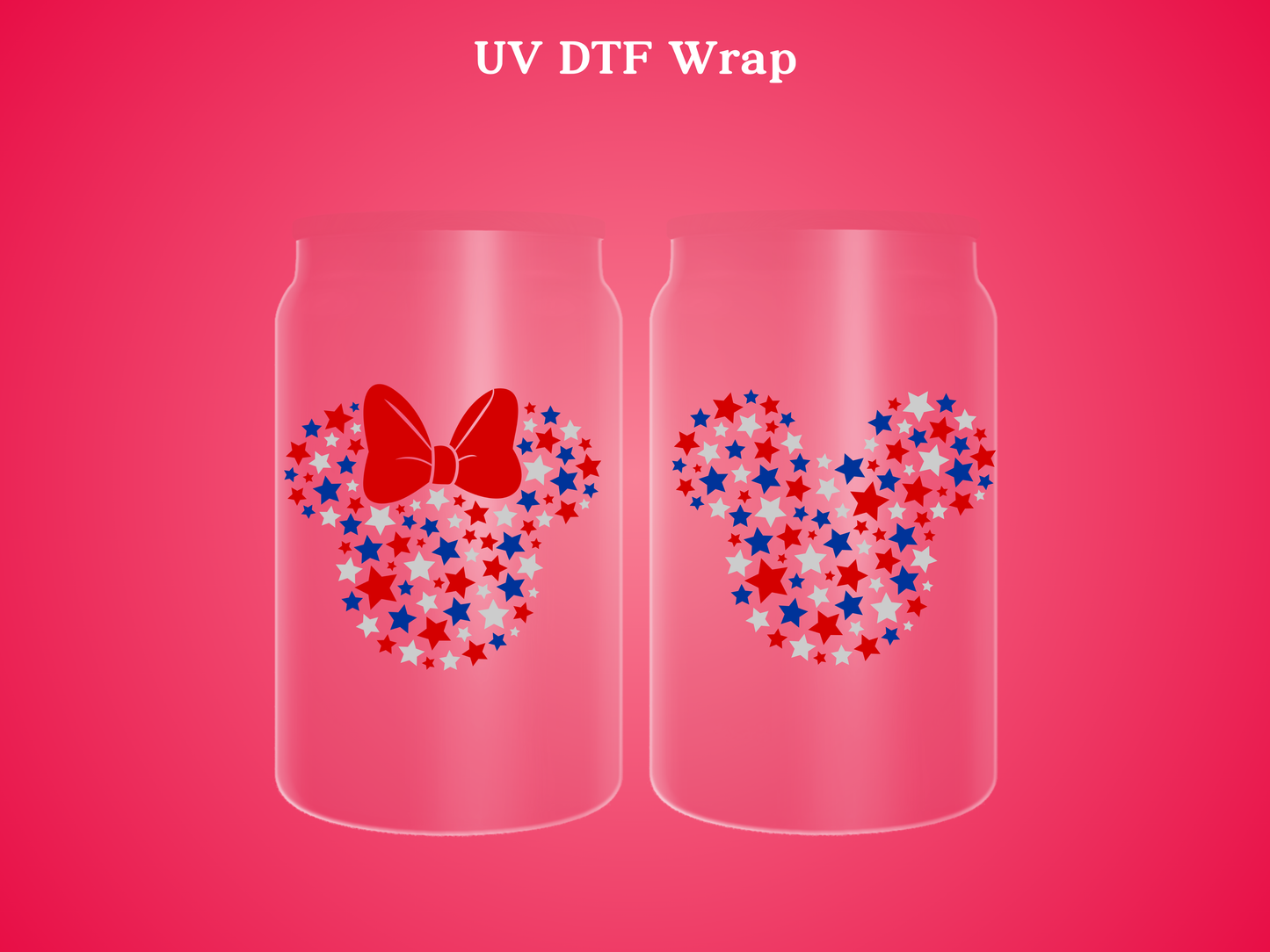 Mickey Stars 2 pc UV DTF Decals