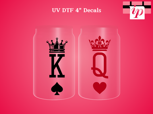 King Queen 2 pc UV DTF Decals