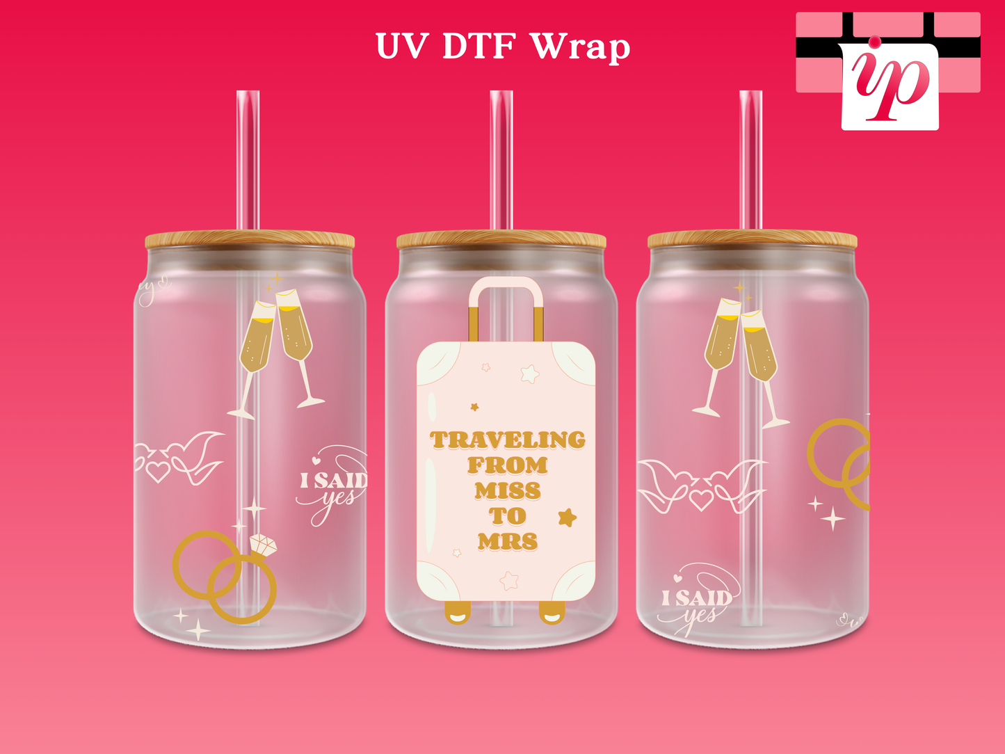 Traveling From Miss to Mrs UV DTF Wrap