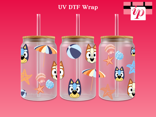 Bluey Summer Beach UV DTF Wrap