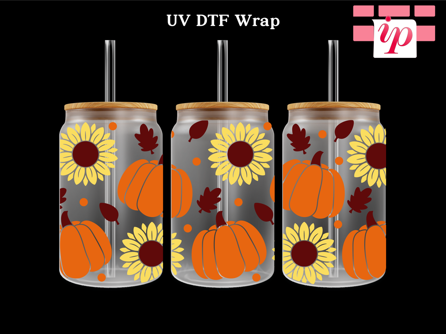 Sunflower Pumpkins UV DTF Cup Wrap