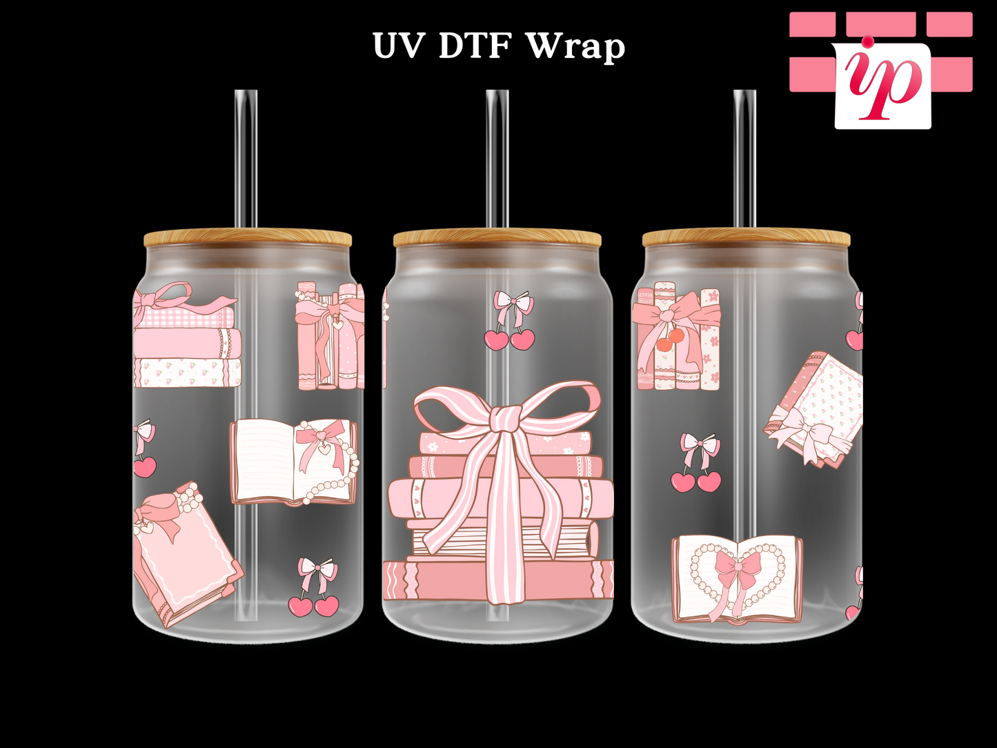 Pink Bookish Coquette UV DTF Wrap