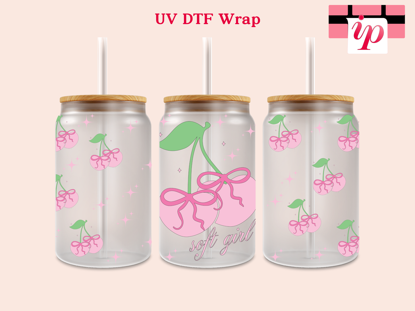 Soft Girl Cherries UV DTF Wrap