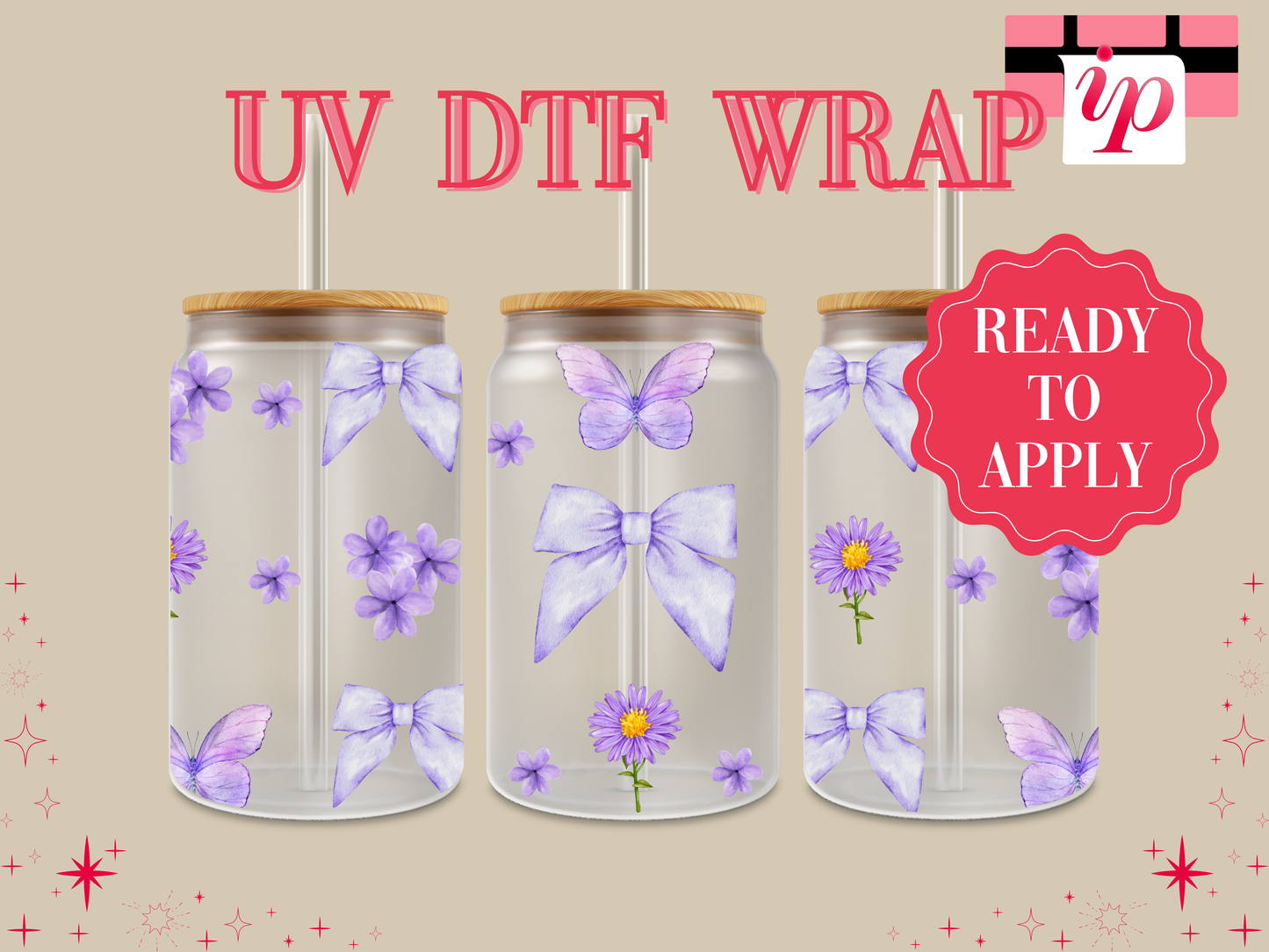 Purple Nature Coquette UV DTF Wrap