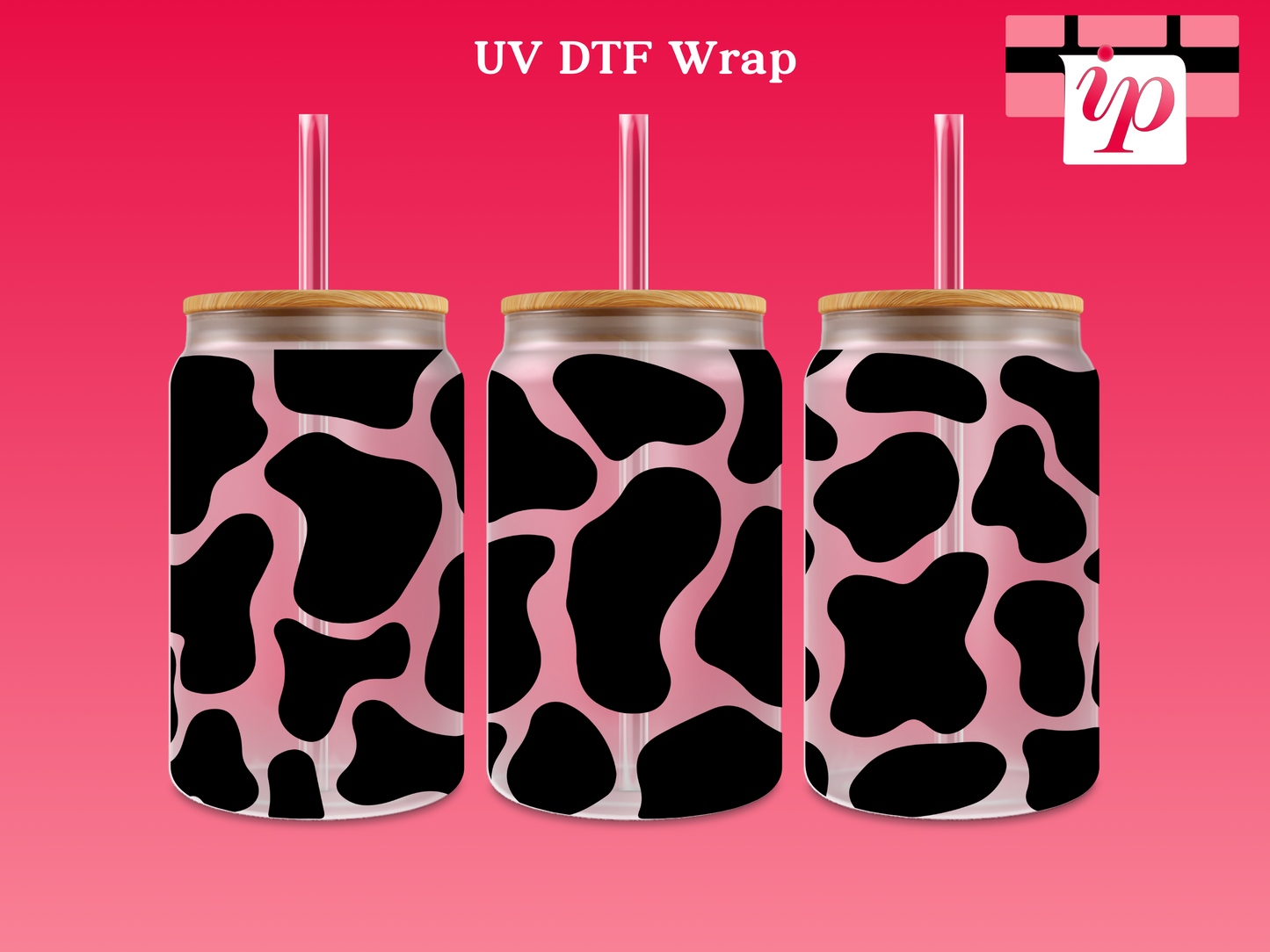 Cow Print UV DTF Wrap