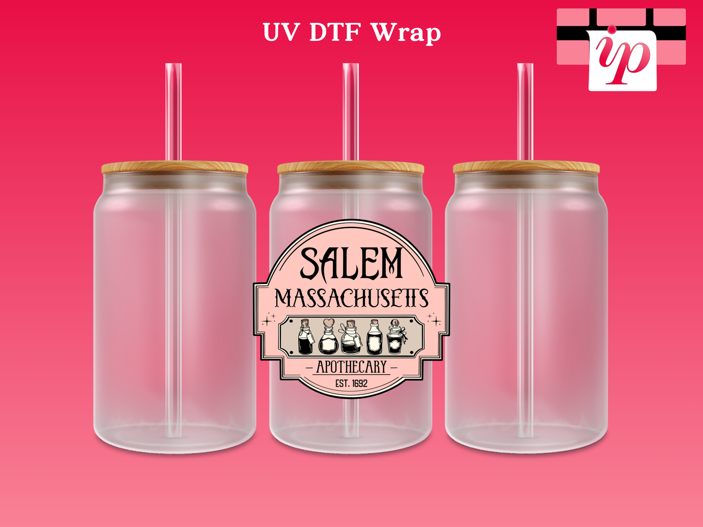 Salem Massachusetts Apothecary UV DTF Decal