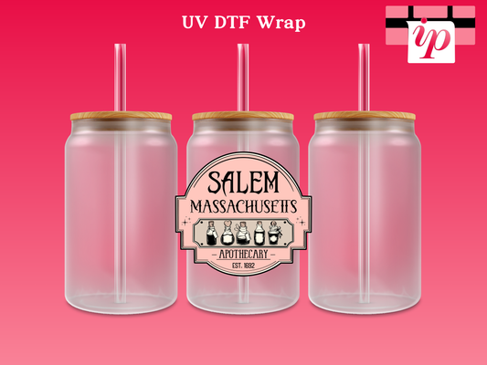 Salem Massachusetts Apothecary UV DTF Decal