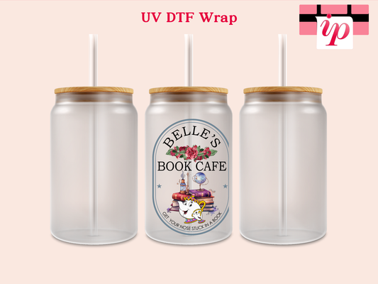 Belle's Book Cafe UV DTF Decal