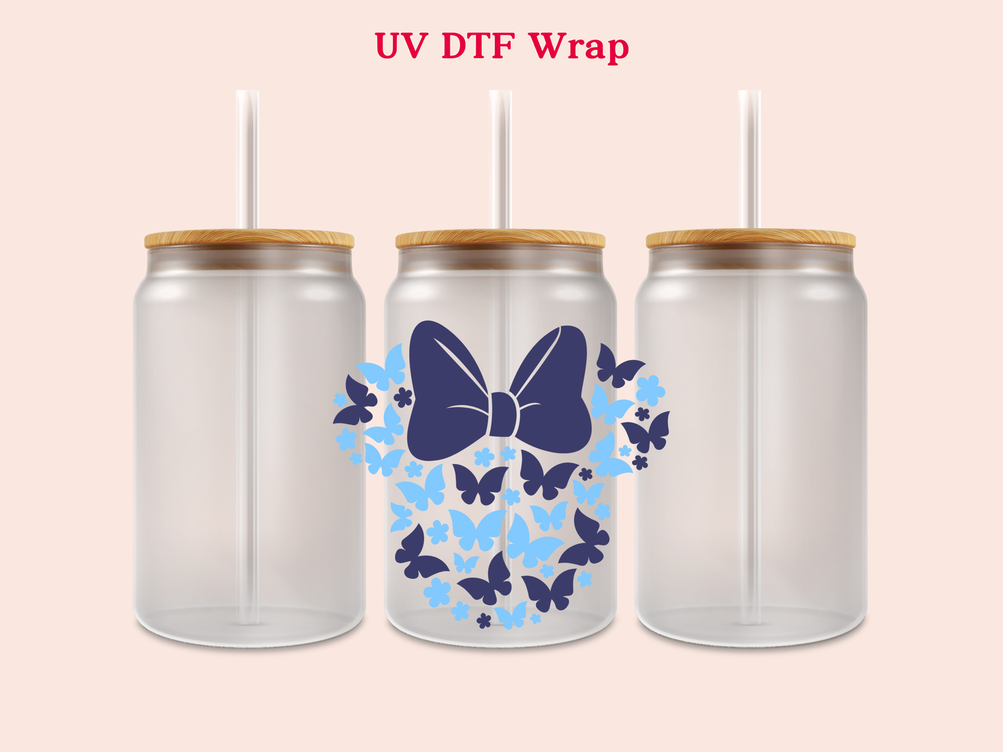 Minnie Butterflies UV DTF Decal