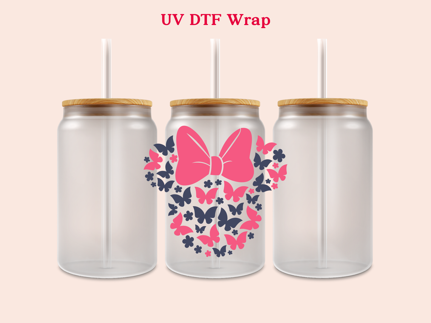 Minnie Butterflies UV DTF Decal