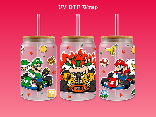 Mario Racecars UV DTF Wrap