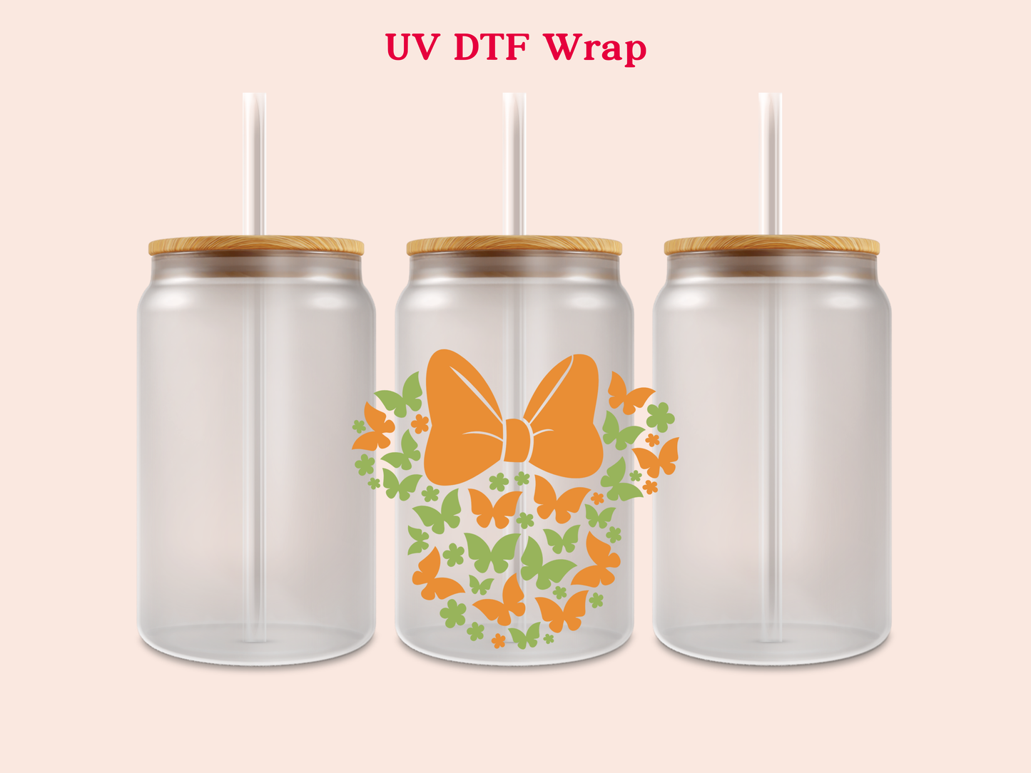 Minnie Butterflies UV DTF Decal