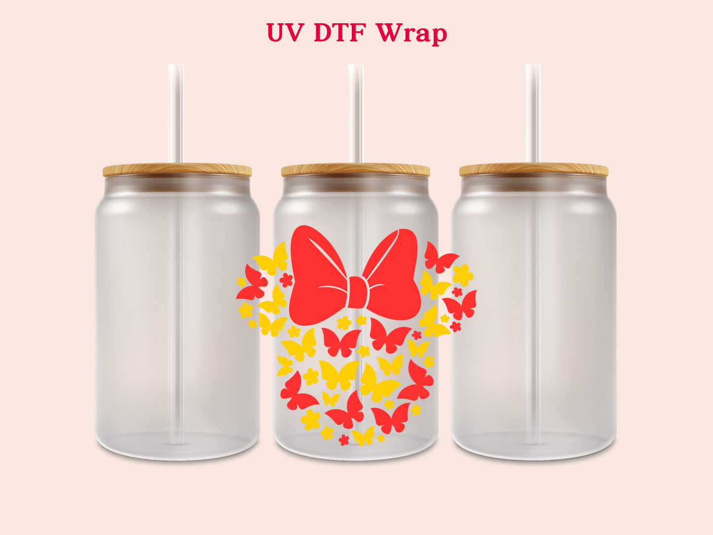 Minnie Butterflies UV DTF Decal