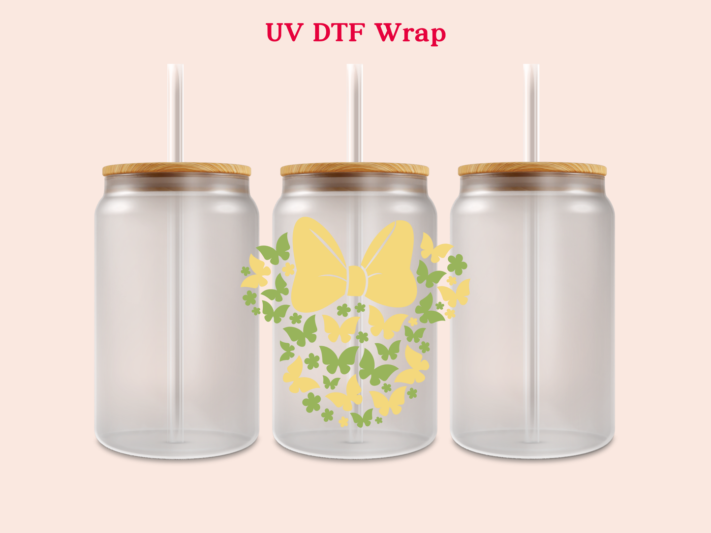 Minnie Butterflies UV DTF Decal